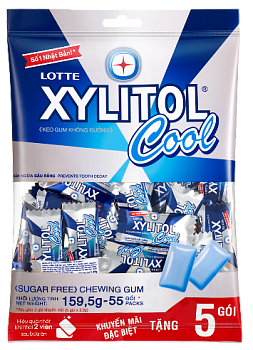 Жев. рез. Xylitol Cool Mint, Прохладная освежающая мята, пакет 55 шт., 159,5 гр
