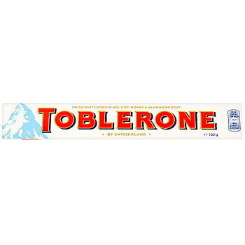 Шоколад «Toblerone» Swiss White Chocolate With Honey and Almond Nougat, Таблерон Вайт, 100гр