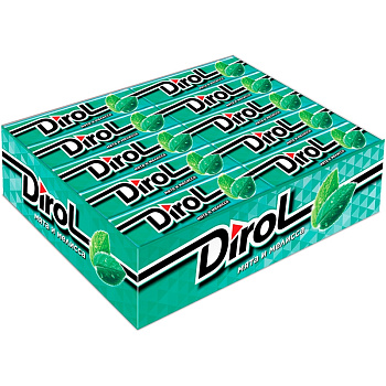 Жевательная резинка «Dirol», Мята и Мелисса, 13.6г x 30шт.