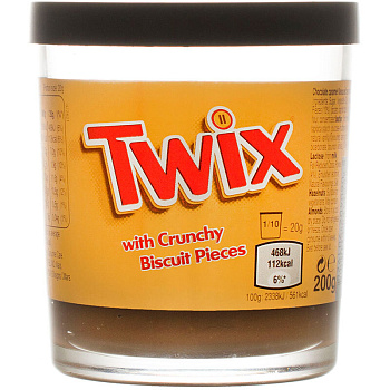 Шоколадная паста «Twix», Твикс с кусочками печенья, 200гр