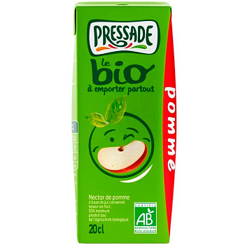 Нектар фруктовый Pressade Яблочный "Pomme BIO" 0.2, тетрапак
