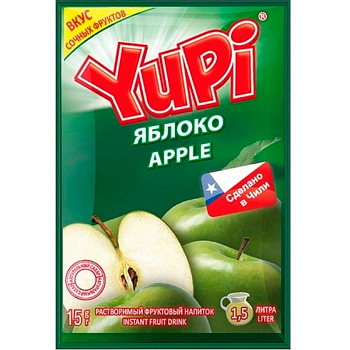 Напиток растворимый Yupi Яблоко 15 гр, 24 шт/уп