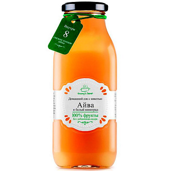 Сок Granny's Secret Айва и белый виноград, 700 мл, 6 шт/уп, стекло