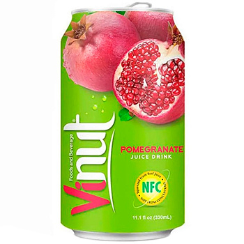 Напиток сокосодержащий Vinut Pomegranate, Винут Гранат 0,33 л, 24 шт/уп