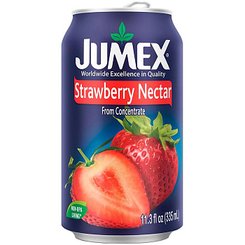 Jumex Strawberry, Джумекс Клубника Нектар  0.335, банка