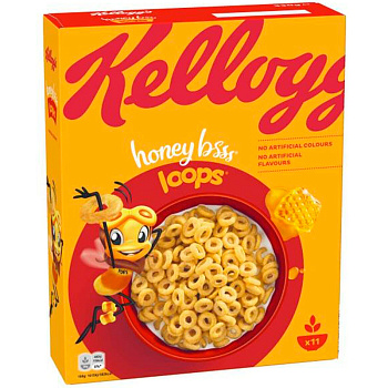 Сухой завтрак Kelloggs Honey Bsss Loops, Келлогс Хоней Бссс Лоопс 330гр