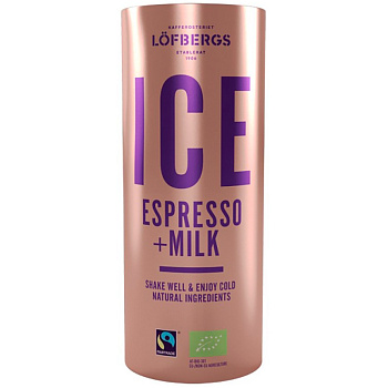 Холодный кофе «Lofbergs» Ice Espresso + Milk 0.23л, банка