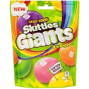 Драже Skittles Giants Crazy Sours, Скитлс Джиантс 141г.
