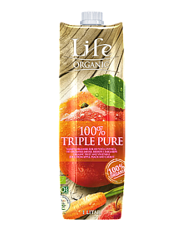 Сок яблочно-персиковый с добавлением морковного т.м. "Life", 1л.