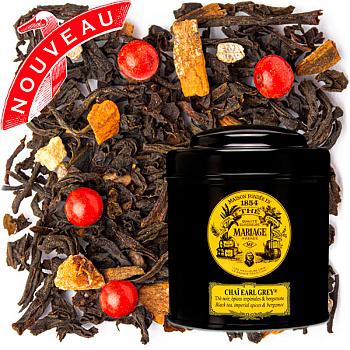 Черный чай Mariage Freres Chai Earl Grey, Марьяж Фререс Чаи Эрл Грей, банка 100 гр