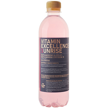 Напиток «Vitamin Excellence» Sunrise, Витамин Экселенс Санрайз Восход малина, 0,5л, пластик