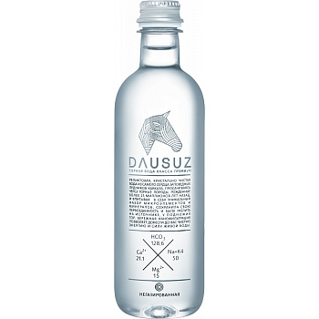 Вода Dausuz, Даусуз 0,5 л, 12 шт/уп, без газа, ПЭТ