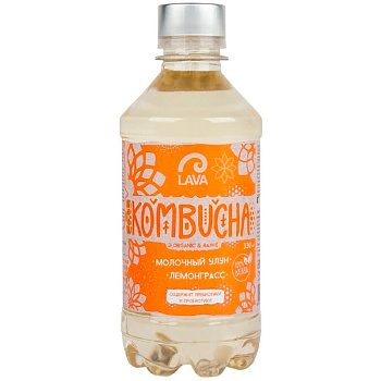 Напиток «Lava Superfood» Kombucha, Молочный улун, Лемонграсс, 0.33, ПЭТ