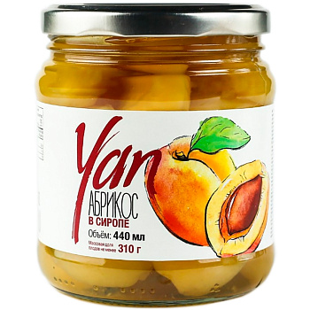 Компот «Yan» Фрукты в сиропе, Абрикос 0.44 литра