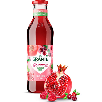 Нектар GRANTE Гранат - Малина - Клюква, 0.75л, стекло