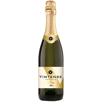 Безалкогольное белое сухое игристое вино «Vintense» Fines Bulles Blanc, 0.75л. стекло