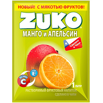 Impulse Сухой сок "ZUKO" Манго Апельсин 25гр, 12 шт/уп