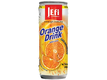 Jefi Orange JUICE drink with sacs Апельсиновый напиток с апельсиновой пульпой 240мл ж/б