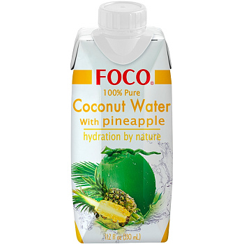 Кокосовая вода с соком ананаса "FOCO" 330 мл