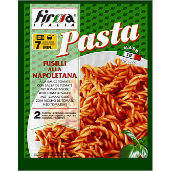 Спагетти «Firma Italia» Fusilli Alla Napolitana, Фирма Италия Паста Фузилли с томатным соусом, 175гр, пакет