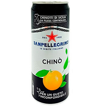 Сокосодержащий напиток S.Pellegrino Chinotto, С.Пеллегрино Померанец банка 0,33 л, 24 шт/уп