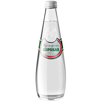 Минеральная питьевая вода «Боровая» лечебно-столовая, сульфатно-кальциевая 0.33 без газа, стекло