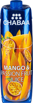 CHABAA 100% Сок Манго Маракуйя и винограда тетра пак 1000мл*12шт