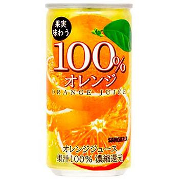 Сок «Sangaria» Orange Juice, Сангария Апельсин 100%, 0.19л, банка