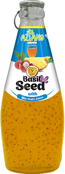 Aziano нектар Мультифрукт с семенами базилика 30%, 290 мл, 24 шт/уп, стекло