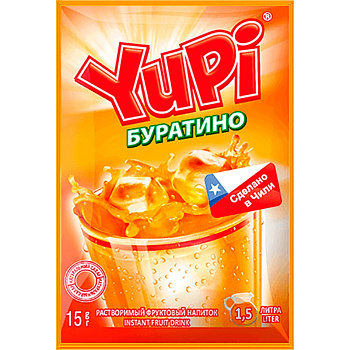 Напиток растворимый Yupi Буратино 15 гр, 24 шт/уп