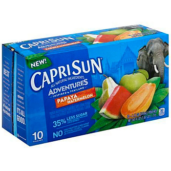 Напиток сокосодержащий «Capri Sun» Watermelon, Papaya Арбуз, Папайя, 0.177л, пакет