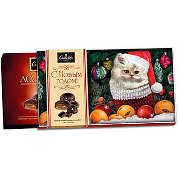 Набор шоколадных конфет «Сouturier» Chocolate, Шоколадный Кутюрье Ассорти (Котик), 130гр, коробка