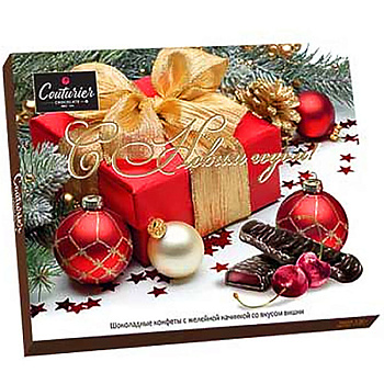 Конфеты «Jelly», Джелли вишня, (красный подарок) 155гр, коробка