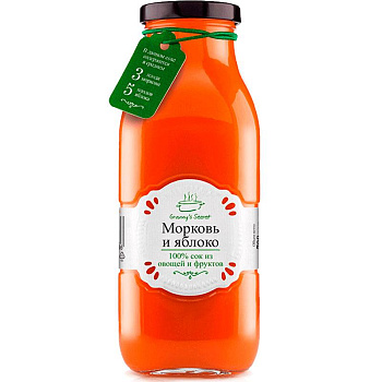 Сок Granny's Secret Морковь и яблоко, 700 мл, 6 шт/уп, стекло