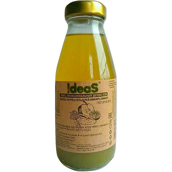 Детокс Cок «Ideas» Яблоко, Огурец, Сельдерей, Имбирь, Лимон, 0.3л, стекло