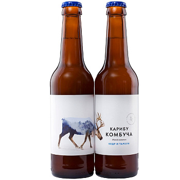 Комбуча «Karibu» кедр и тархун, 0.33л, стекло