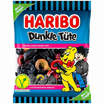 Мармелад «Haribo» Dunkle Tute (Vegan), Харибо Данкл Тют, 175гр