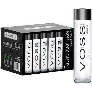 Минеральная вода с газом VOSS Sparkling ВОСС 0.375 л стекло.