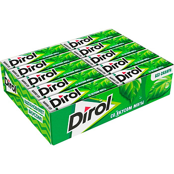 Жевательная резинка «Dirol», Мята, 13.6г x 30шт.