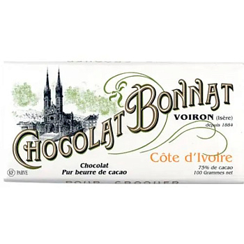 Шоколад темный «Bonnat» Cote d'Ivoire / Кот-д'Ивуар (Серия: Les Grands Crus Historiques), 100гр