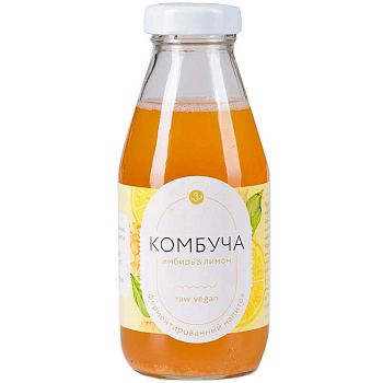 Напиток «Зеленая компания» Комбуча Имбирь - Лимон, 0.3л, стекло
