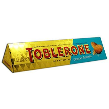 Toblerone Шоколад Crunchy Almonds 360 гр, 10 шт/уп