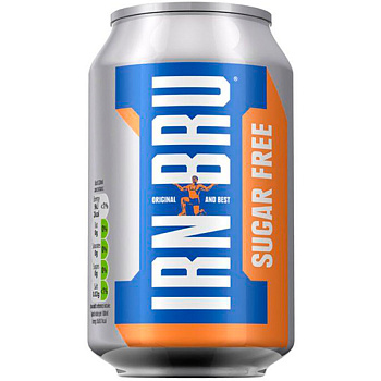 Газированный напиток «Irn Bru» Sugar Free, Айрн Брю без сахара. 0.33л, банка