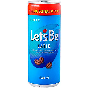 Кофейный Напиток «Lotte» Let's be Latte, Лотте Летс Би Латте 240мл ж/б