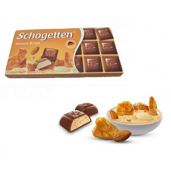 Schogetten Шоколад Almond Britte 100 гр, 15 шт/уп