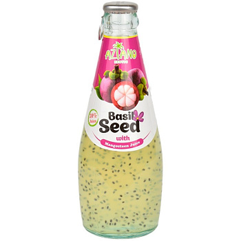 Aziano нектар Мангостина с семенами базилика 30%, 290 мл, 24 шт/уп, стекло