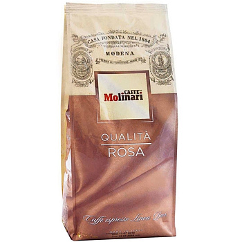 Кофе Molinari ROSA, Молинари Роза, Зерно, вакуумная упаковка с клапаном 1кг.