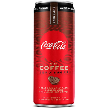 Coca-Cola with Coffee Dark Zero, Кока-Кола Кофе Дарк Зеро 355мл, банка