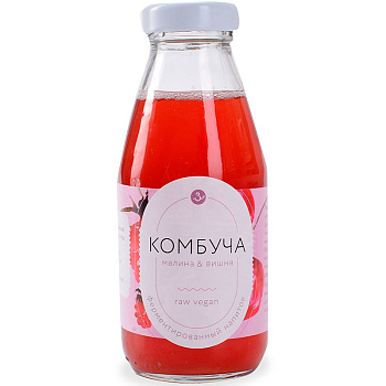 Напиток «Зеленая компания» Комбуча Малина - Вишня, 0.3л, стекло