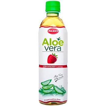 Aleo Напиток с Алоэ Вера, со вкусом клубники 0,5л